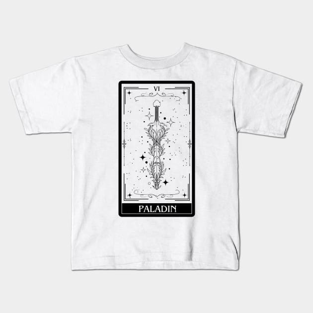 Paladin Tarot Card D&D Nat 20 Dungeons & Dragons T-Shirt Kids T-Shirt by JaeSlaysDragons